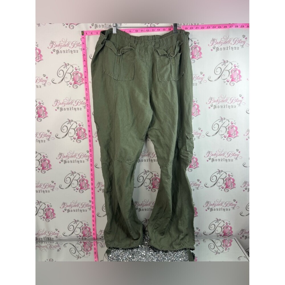 MXM cargo pants military green pockets Olive Green Boot-Cut Cargo Pants - Picture 2 of 12